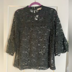 Loft Green Lace Blouse  Dark Green New